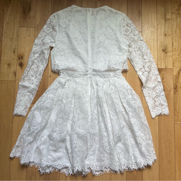 ASOS Gigi Crop Top Lace Mini White Dress - Picture 4 of 8